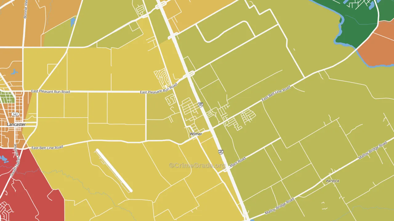 75172, TX Map of Drug-Related Crime Rates