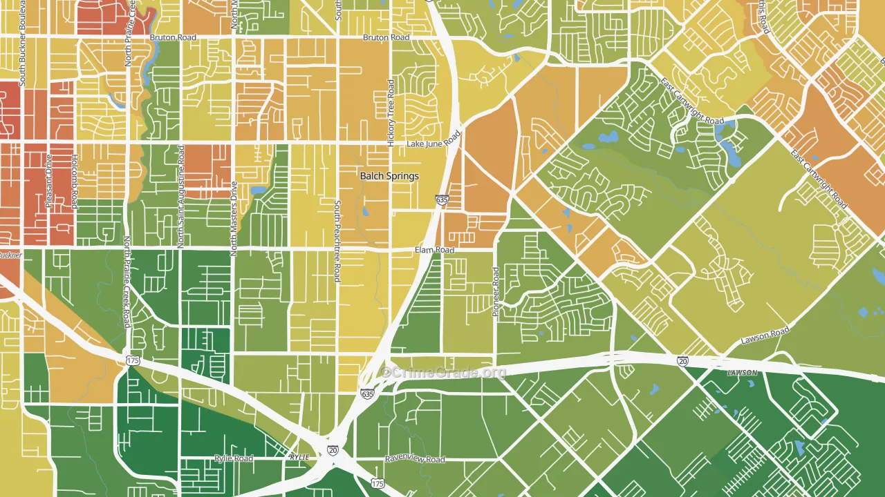 75180, TX Map of Drug-Related Crime Rates