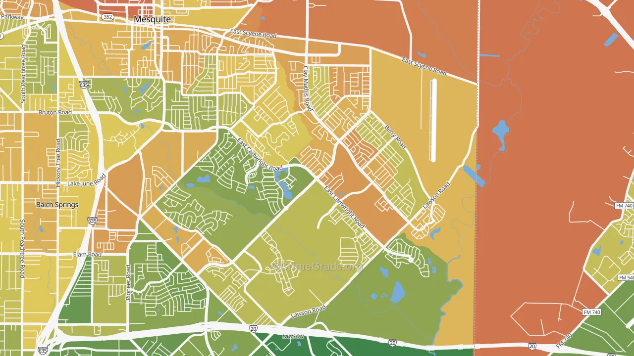 75181, TX Map of Drug-Related Crime Rates
