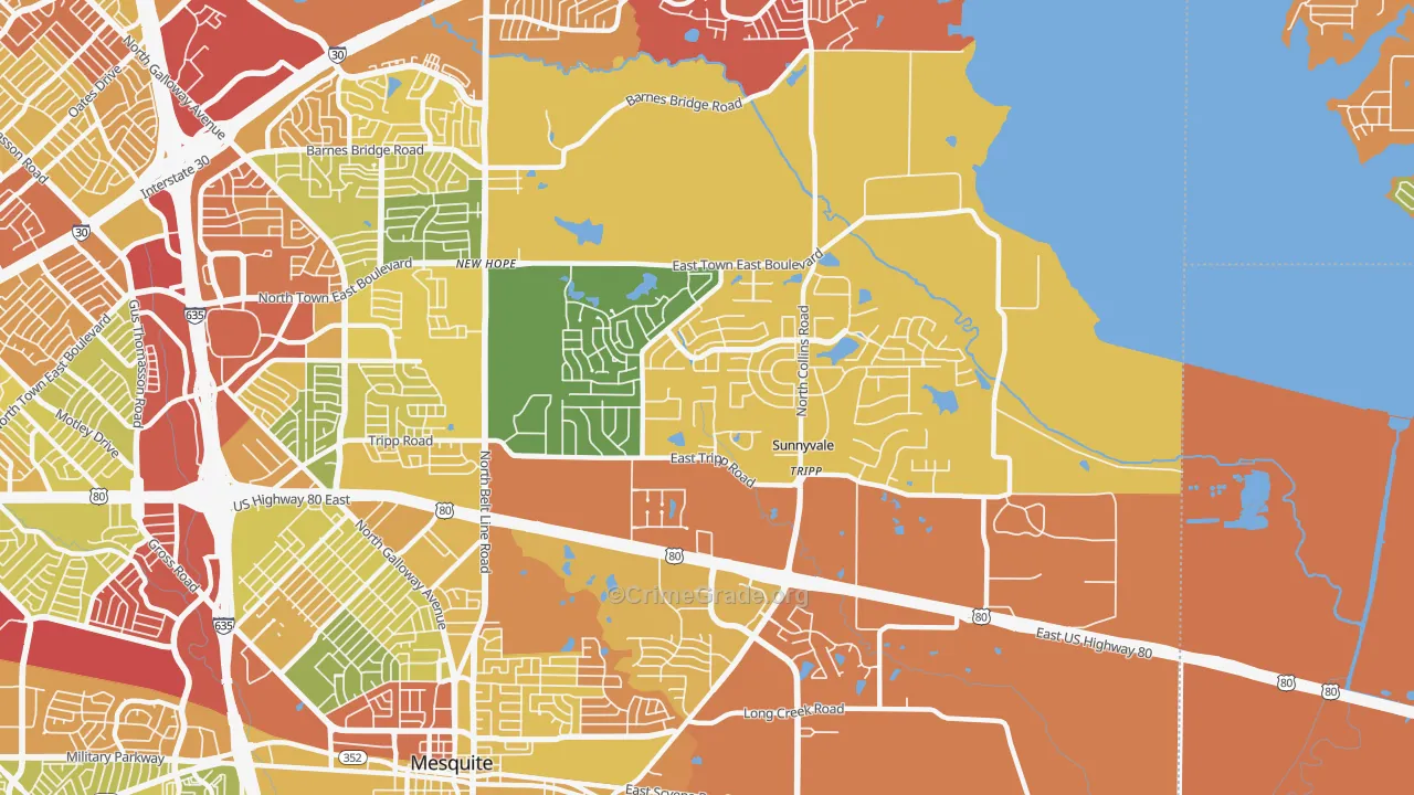 75182, TX Map of Drug-Related Crime Rates