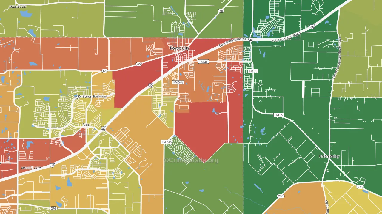 75189, TX Map of Drug-Related Crime Rates