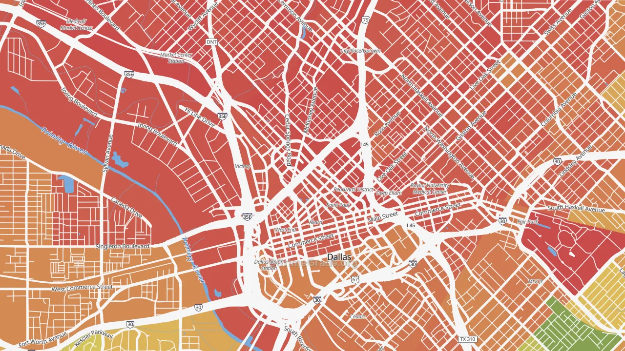 75201, TX Map of Drug-Related Crime Rates