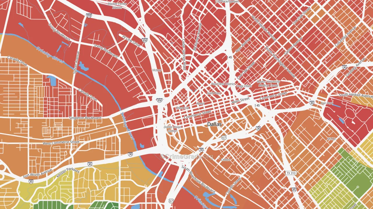 75202, TX Map of Drug-Related Crime Rates