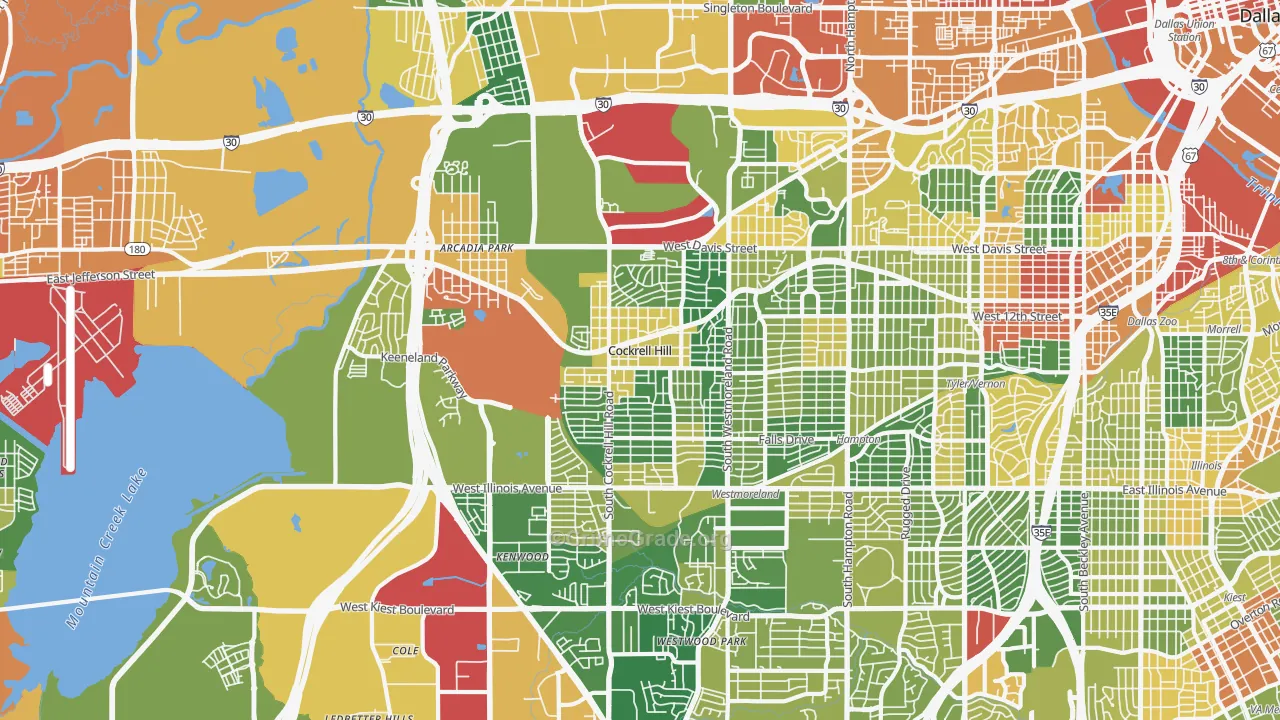 75211, TX Map of Drug-Related Crime Rates