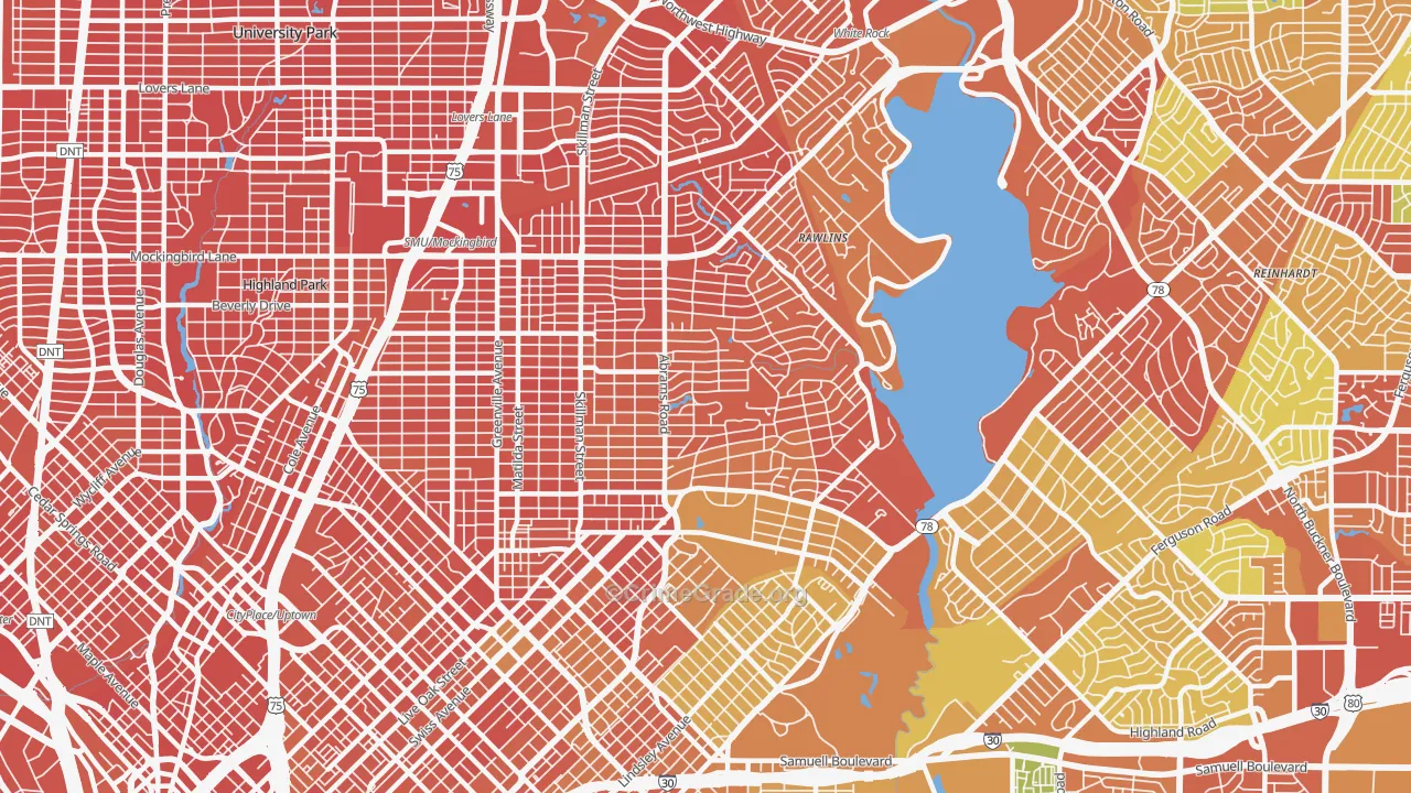 75214, TX Map of Drug-Related Crime Rates
