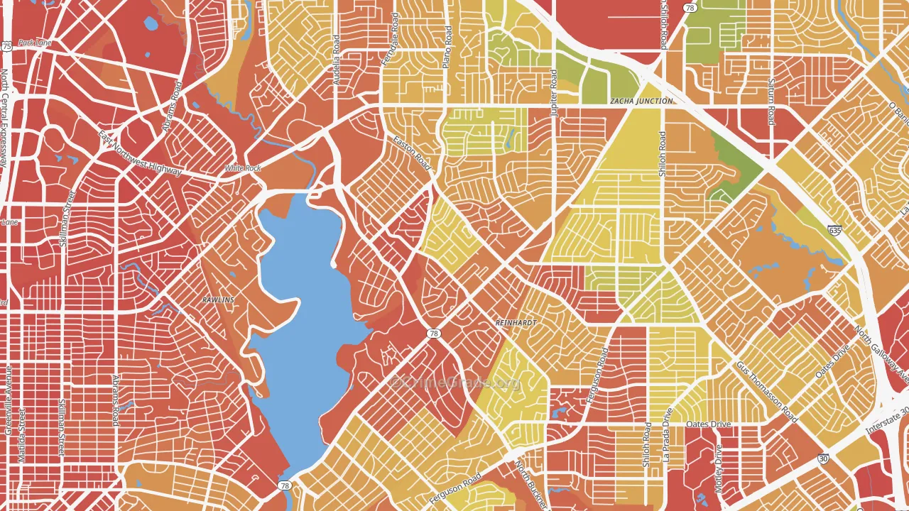 75218, TX Map of Drug-Related Crime Rates