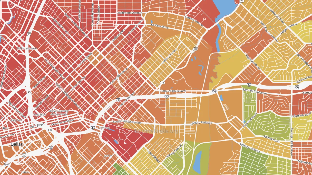 75223, TX Map of Drug-Related Crime Rates