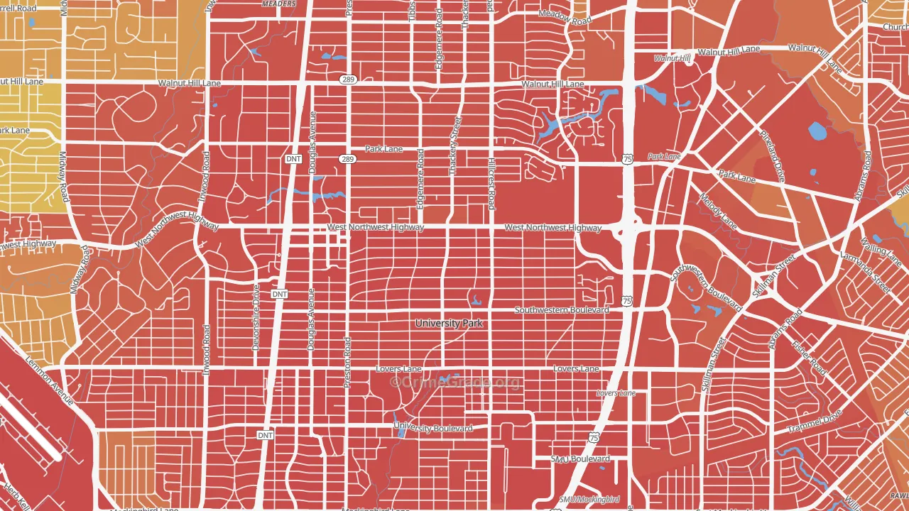 75225, TX Map of Drug-Related Crime Rates