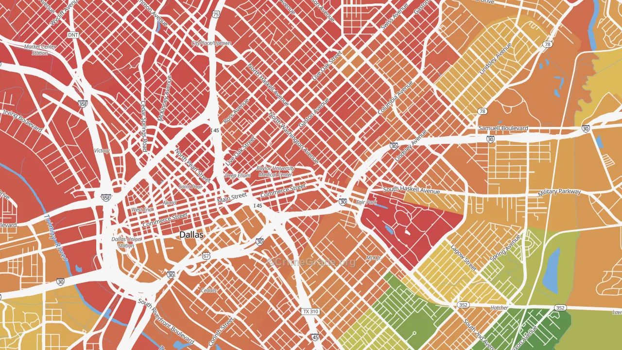 75226, TX Map of Drug-Related Crime Rates