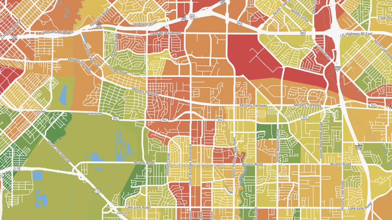 75227, TX Map of Drug-Related Crime Rates