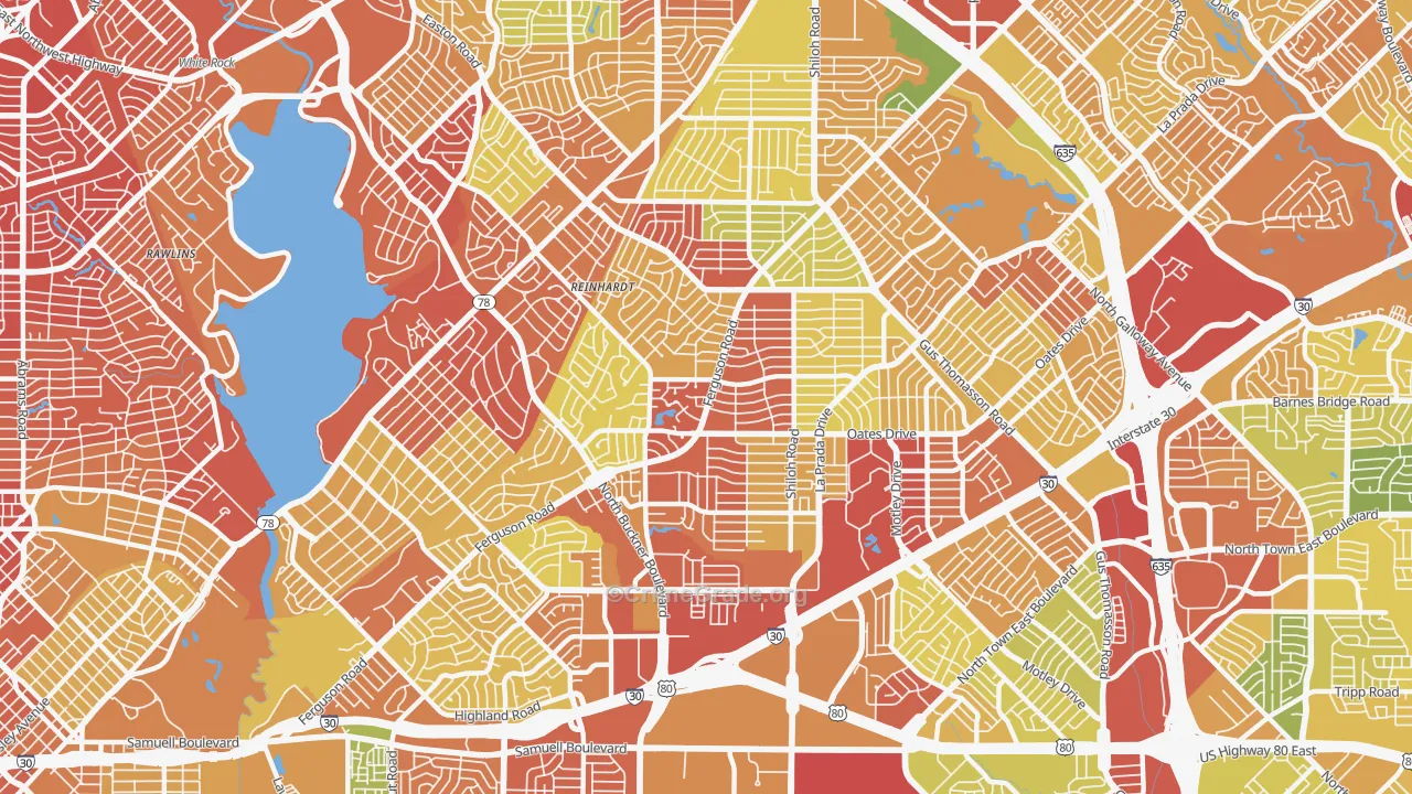 75228, TX Map of Drug-Related Crime Rates