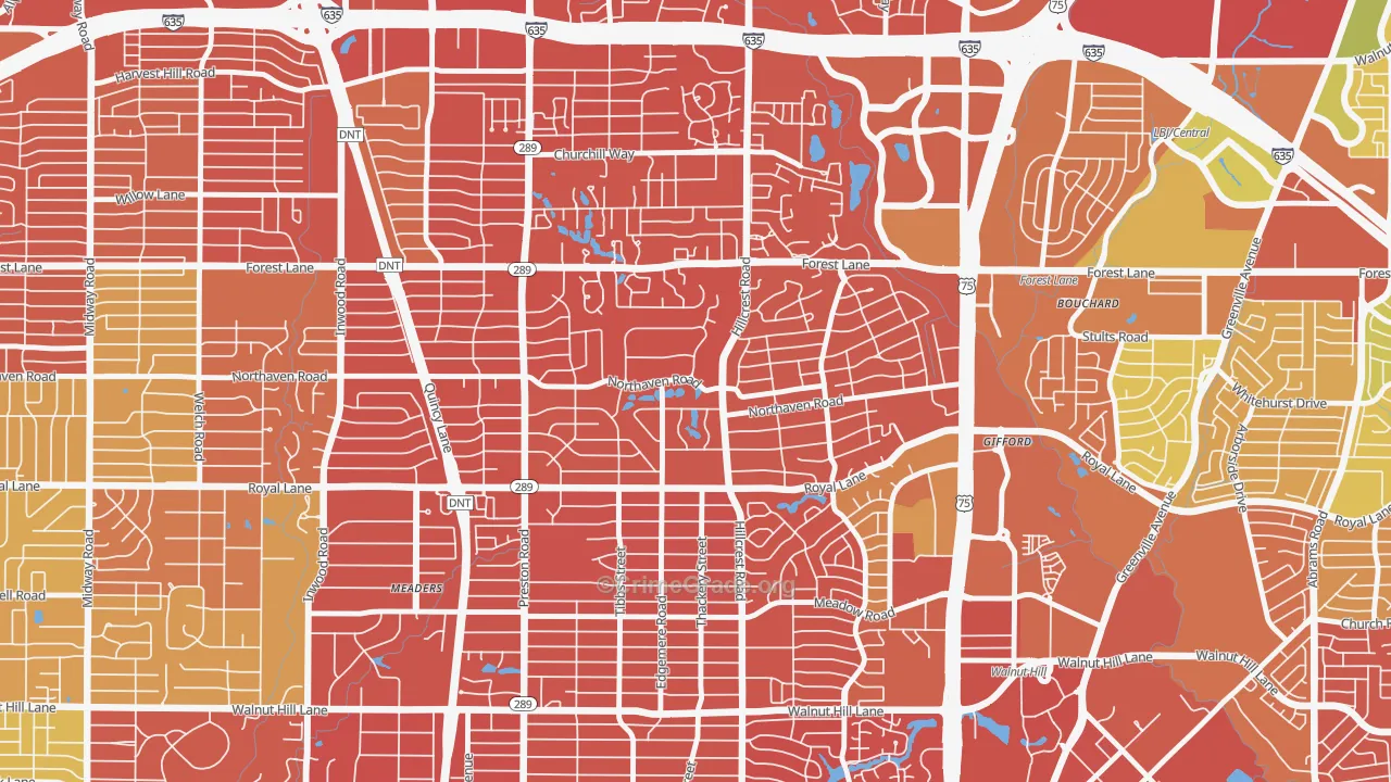 75230, TX Map of Drug-Related Crime Rates