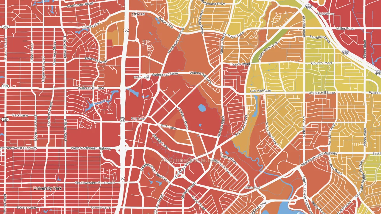 75231, TX Map of Drug-Related Crime Rates