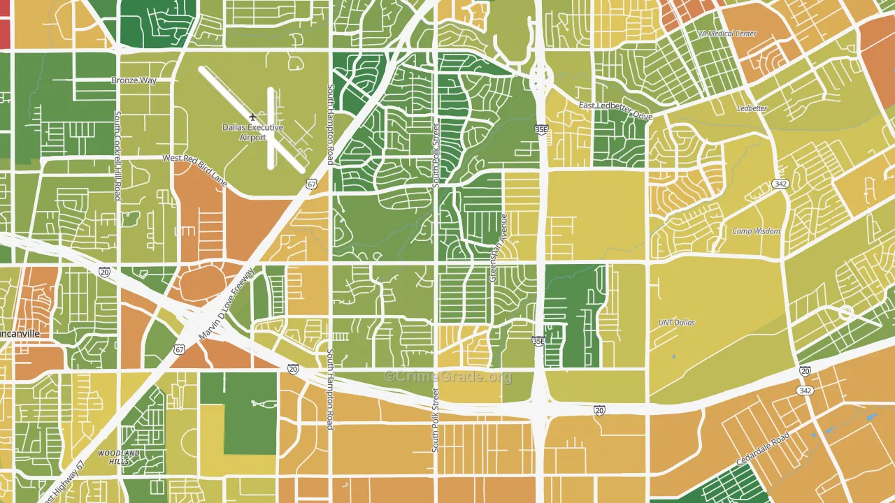75232, TX Map of Drug-Related Crime Rates