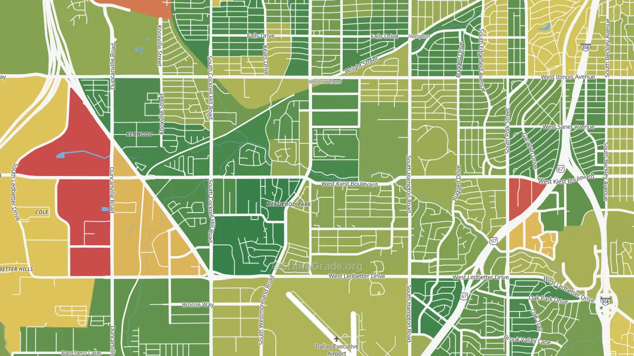 75233, TX Map of Drug-Related Crime Rates