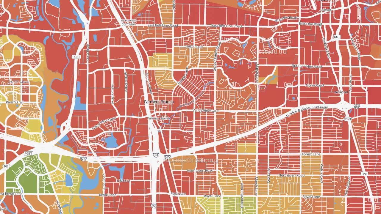 75234, TX Map of Drug-Related Crime Rates