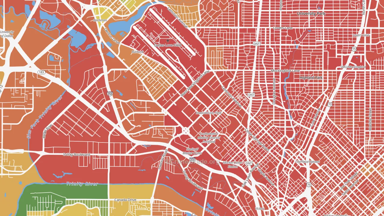 75235, TX Map of Drug-Related Crime Rates