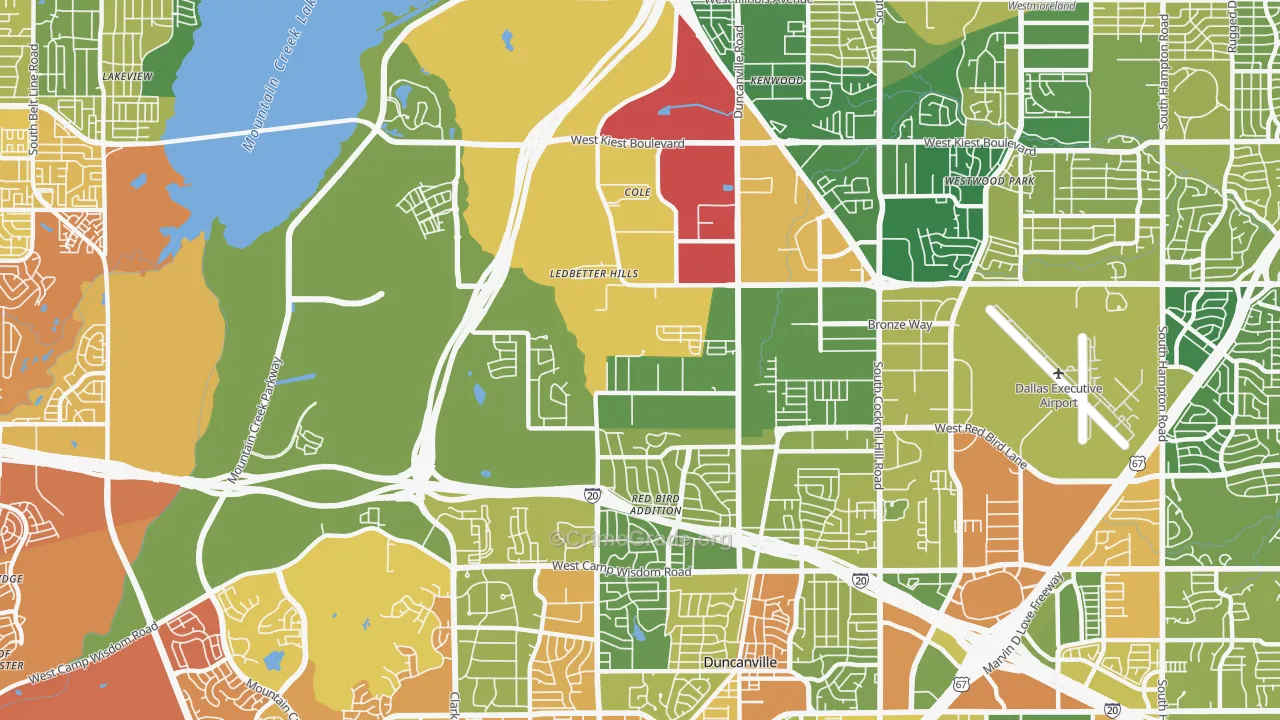 75236, TX Map of Drug-Related Crime Rates