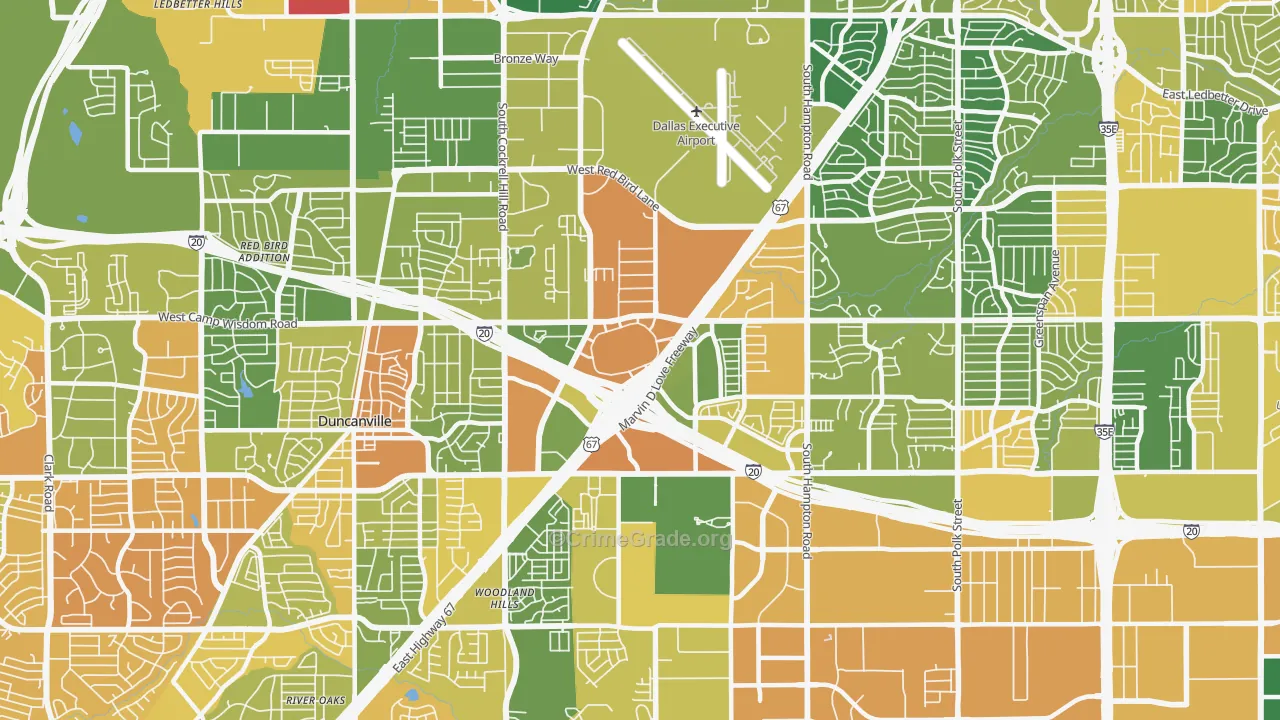 75237, TX Map of Drug-Related Crime Rates