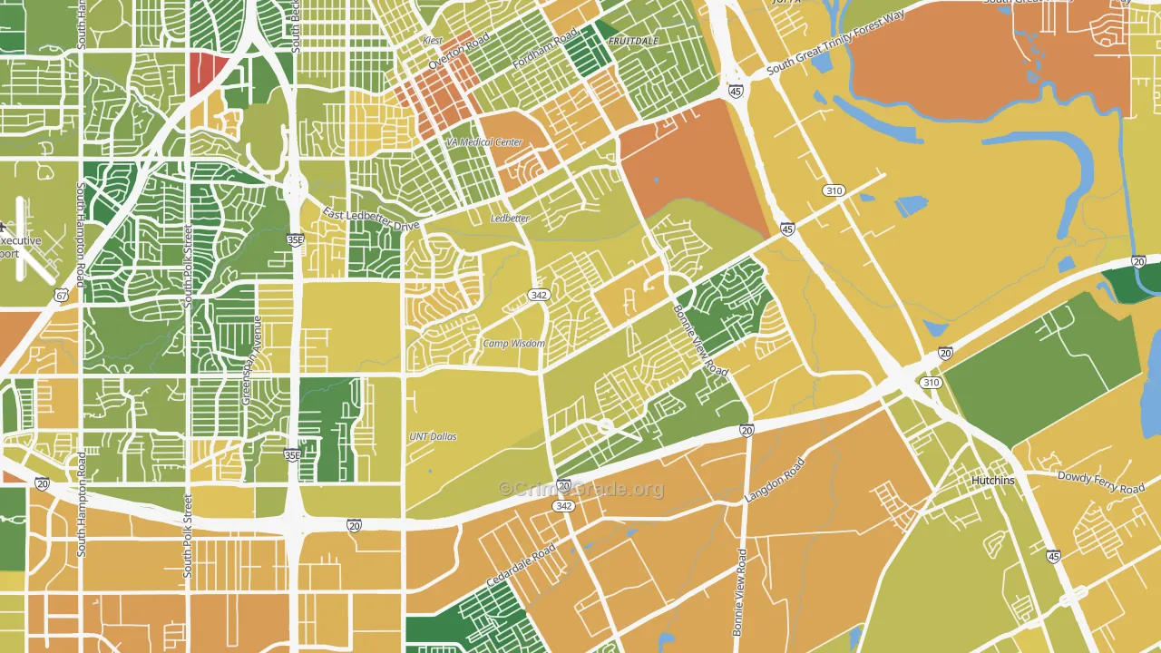 75241, TX Map of Drug-Related Crime Rates