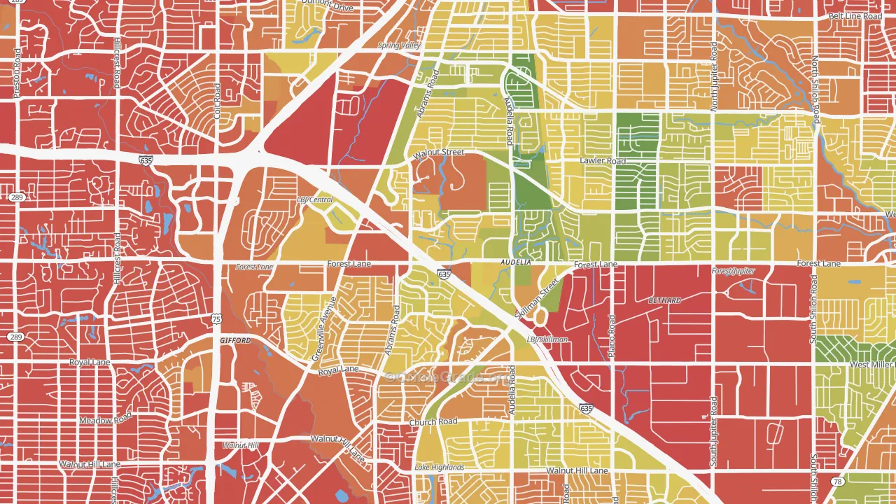 75243, TX Map of Drug-Related Crime Rates