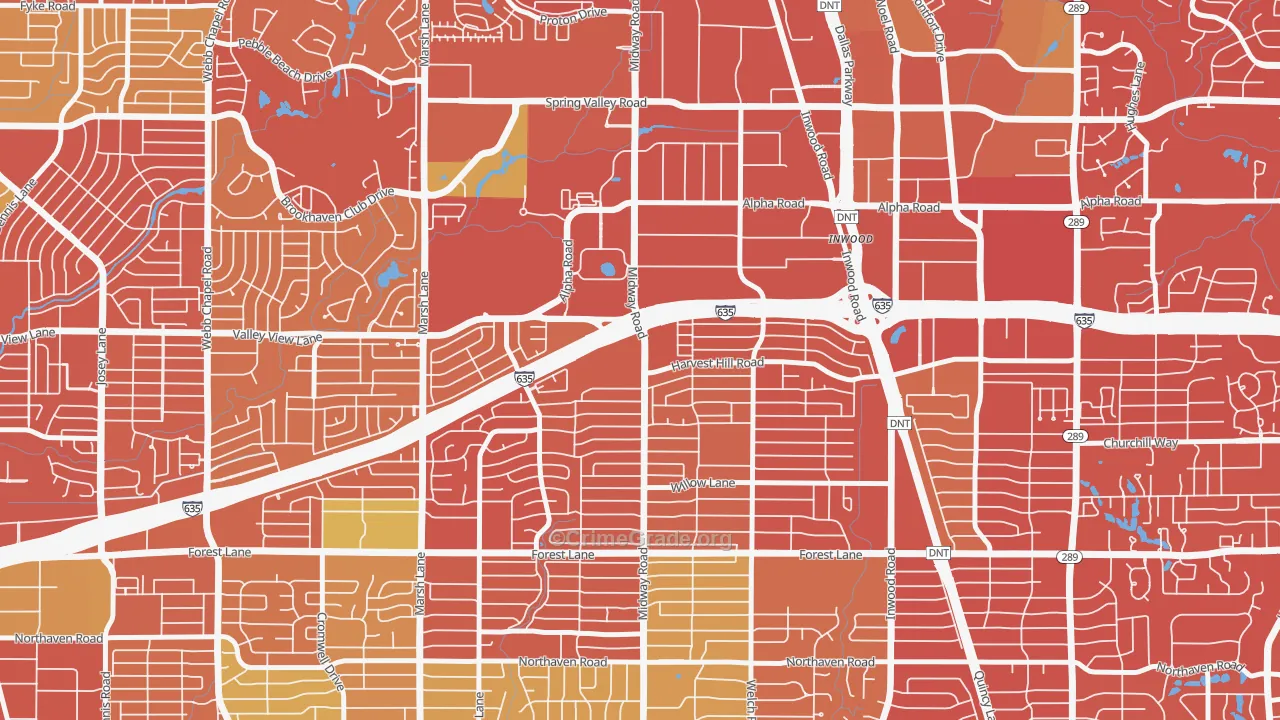 75244, TX Map of Drug-Related Crime Rates