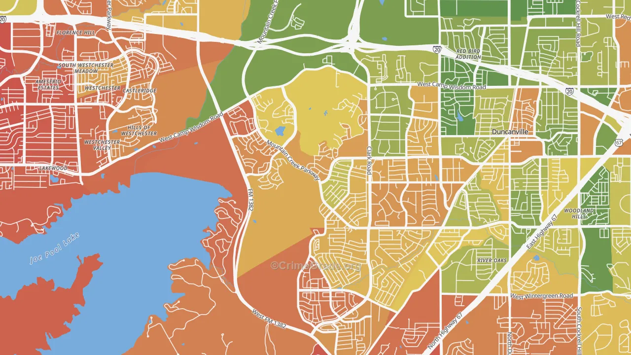 75249, TX Map of Drug-Related Crime Rates