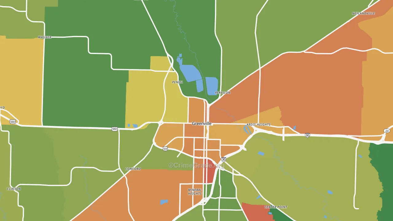 75401, TX Map of Drug-Related Crime Rates