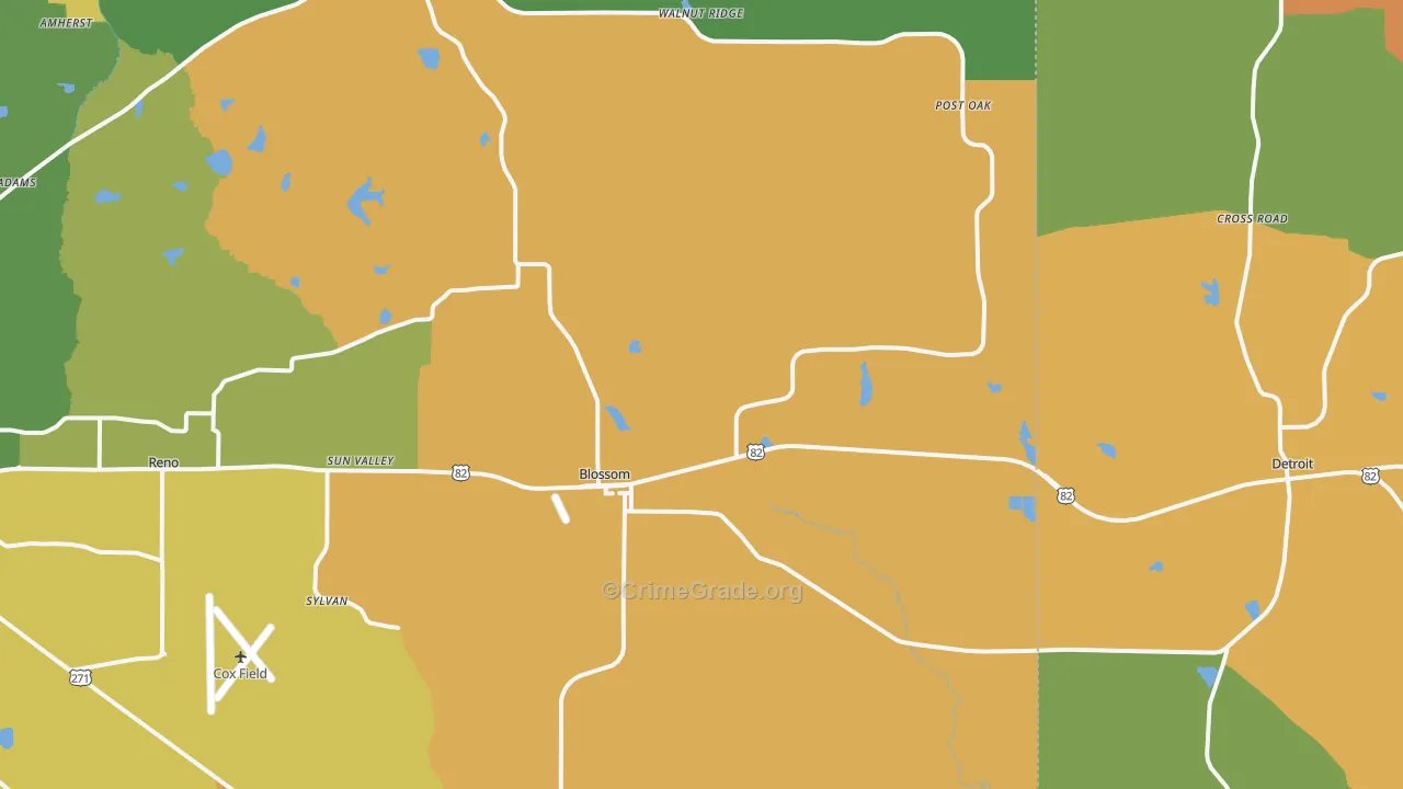 75416, TX Map of Drug-Related Crime Rates