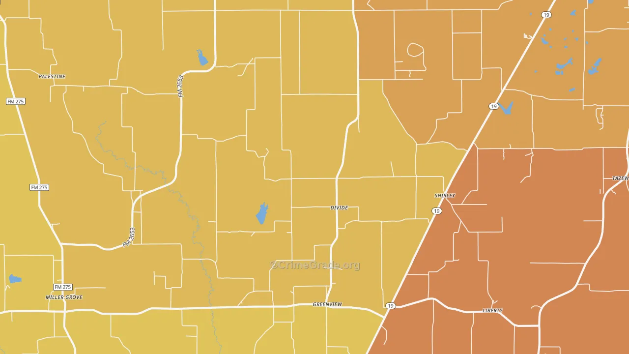 75420, TX Map of Drug-Related Crime Rates