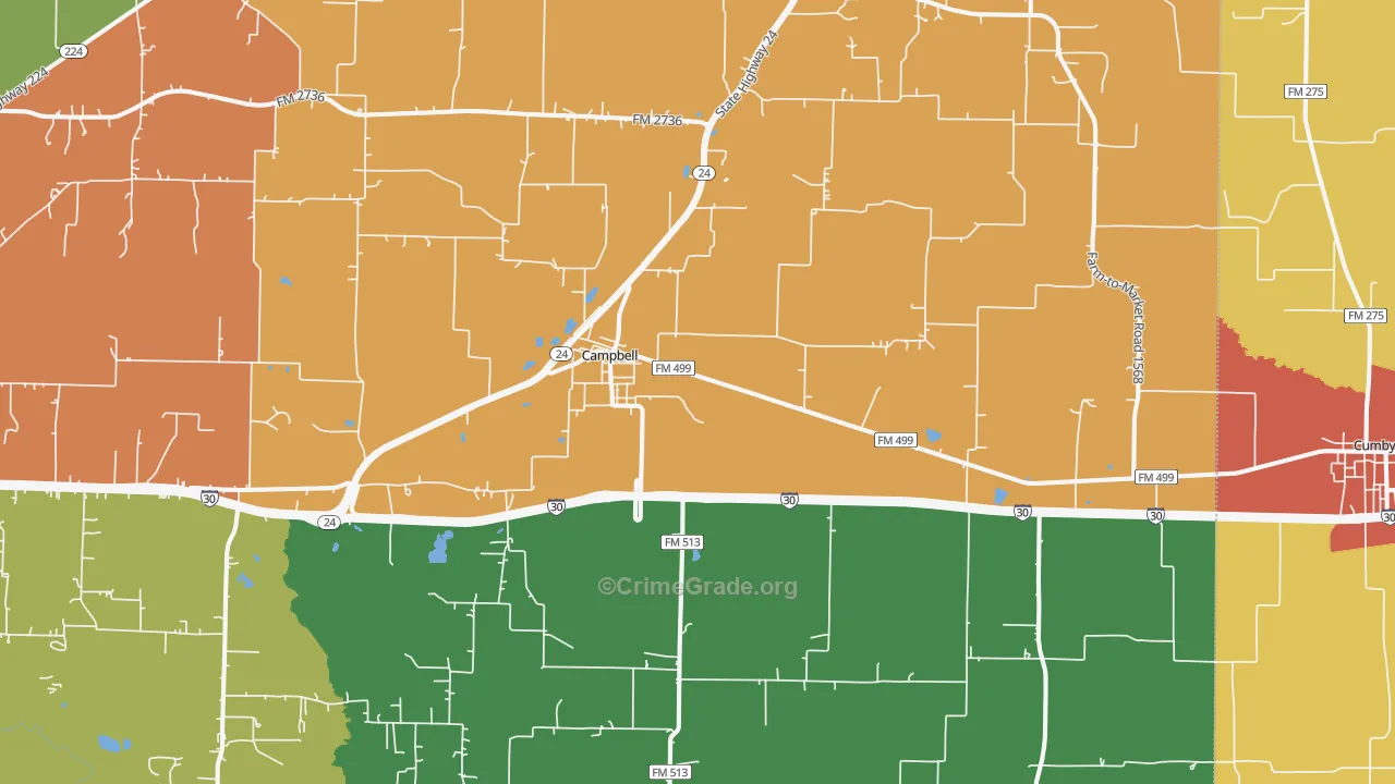 75422, TX Map of Drug-Related Crime Rates
