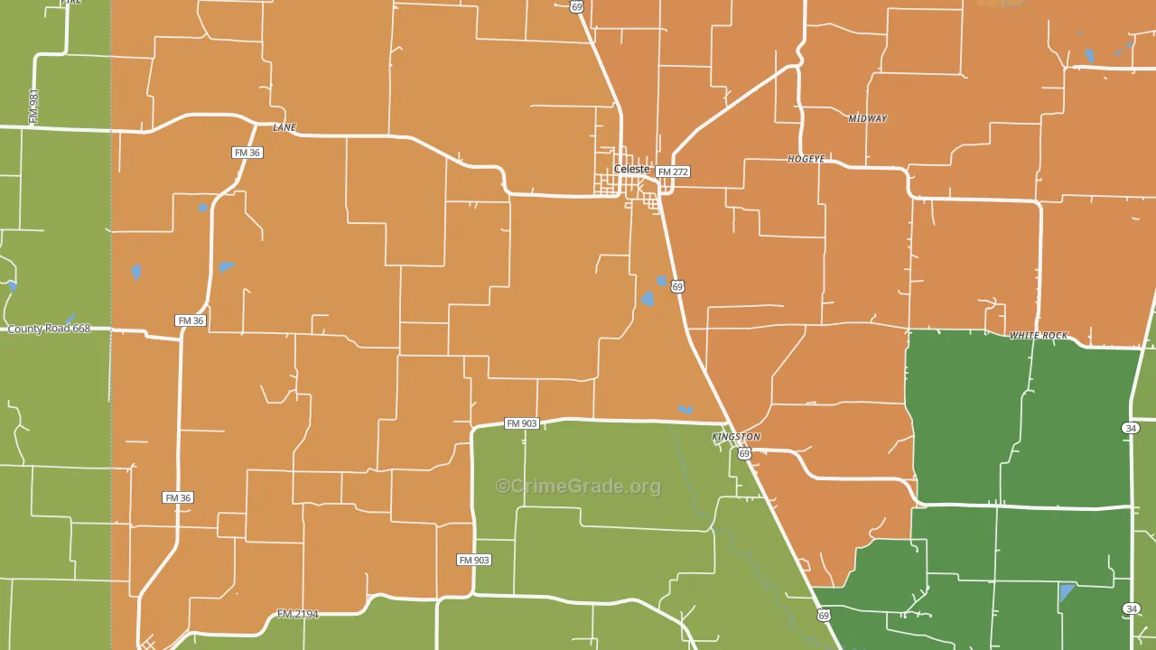 75423, TX Map of Drug-Related Crime Rates