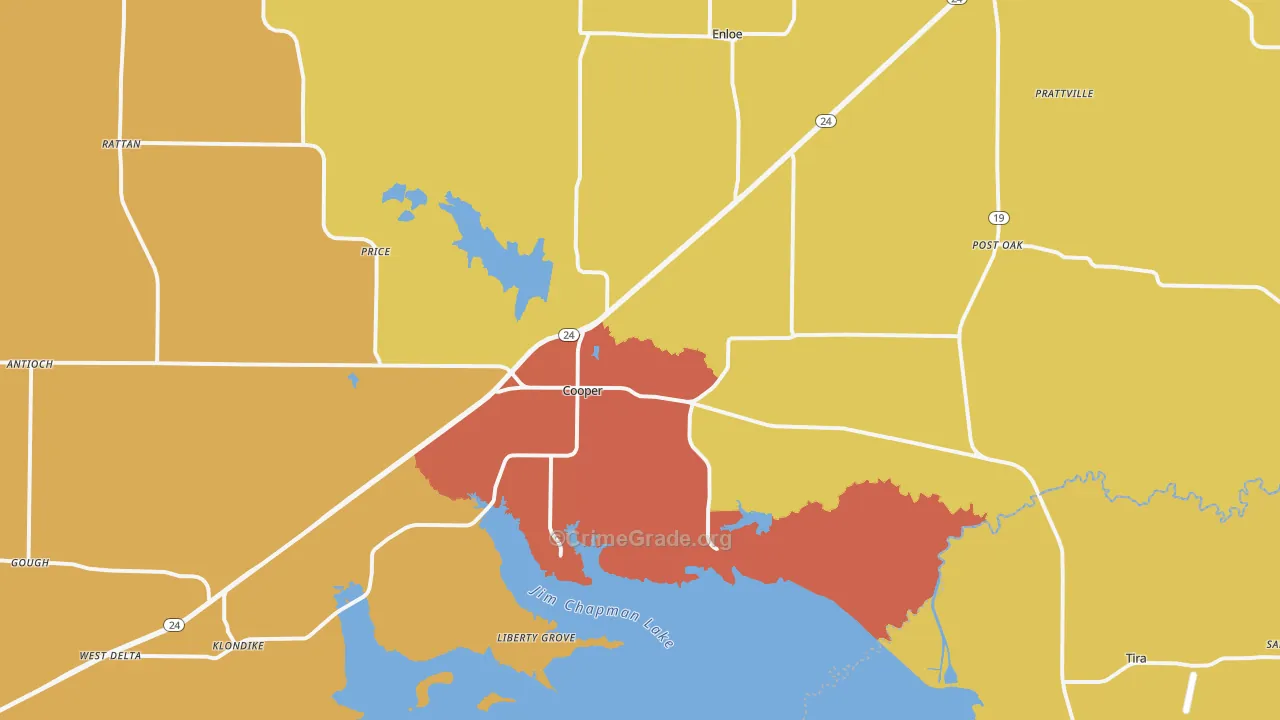 75432, TX Map of Drug-Related Crime Rates