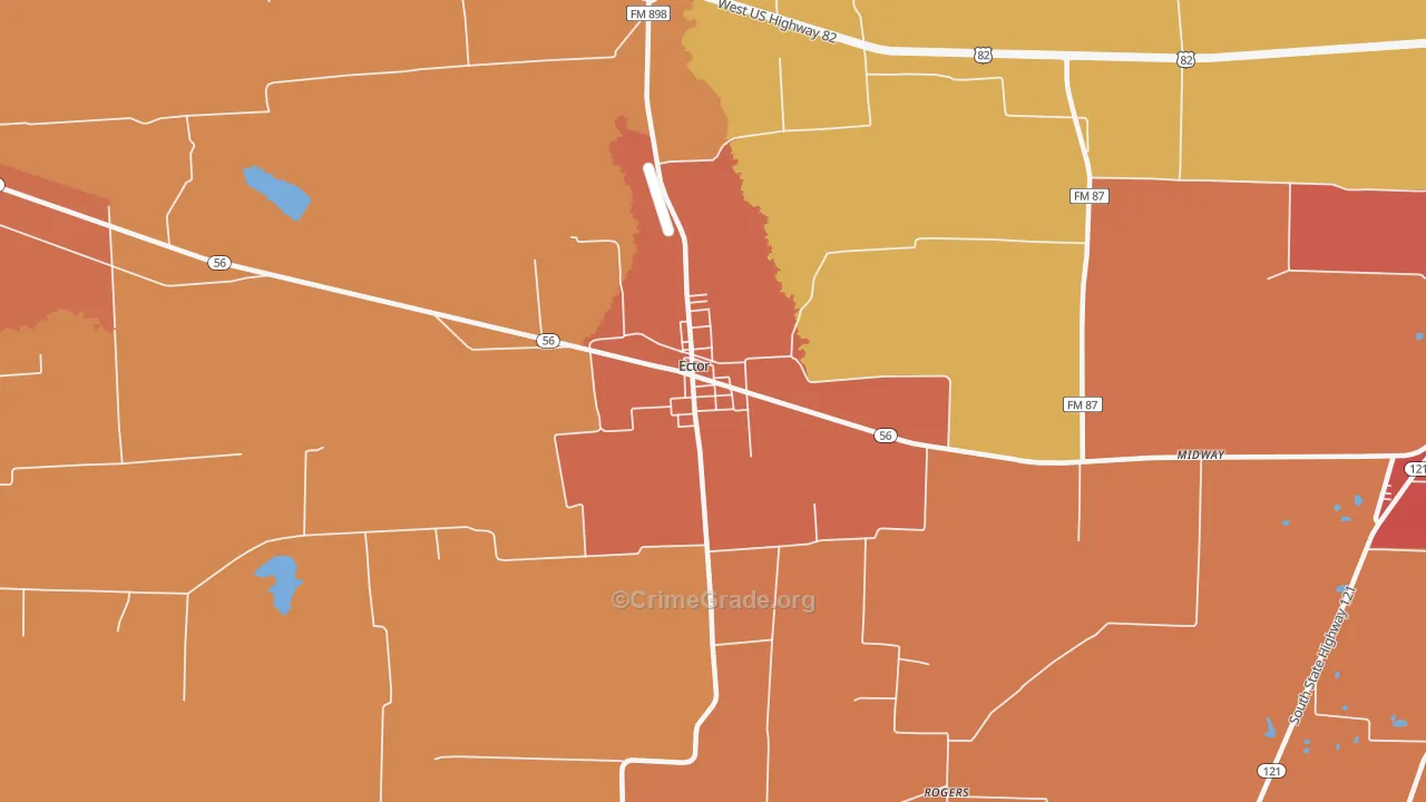 75439, TX Map of Drug-Related Crime Rates