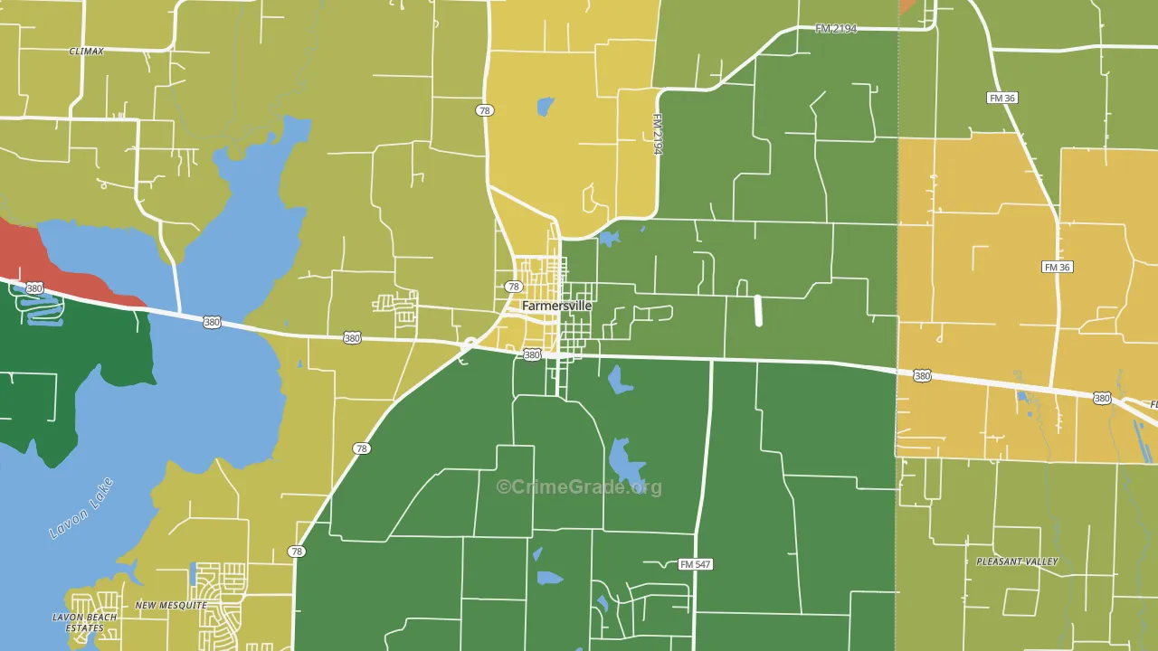 75442, TX Map of Drug-Related Crime Rates