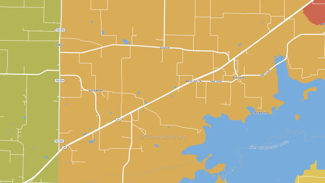 75448, TX Map of Drug-Related Crime Rates