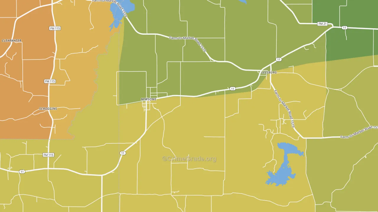 75451, TX Map of Drug-Related Crime Rates