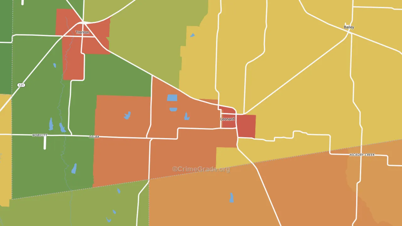 75452, TX Map of Drug-Related Crime Rates