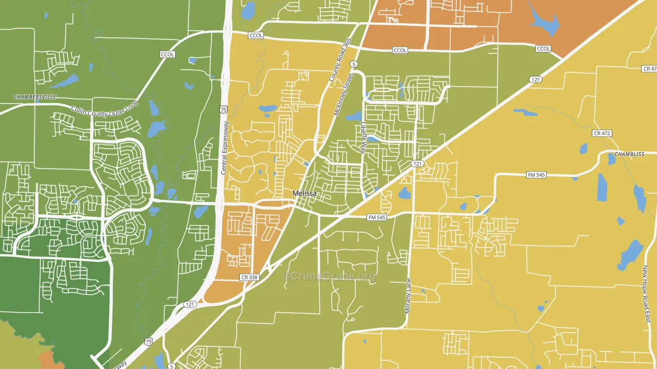 75454, TX Map of Drug-Related Crime Rates