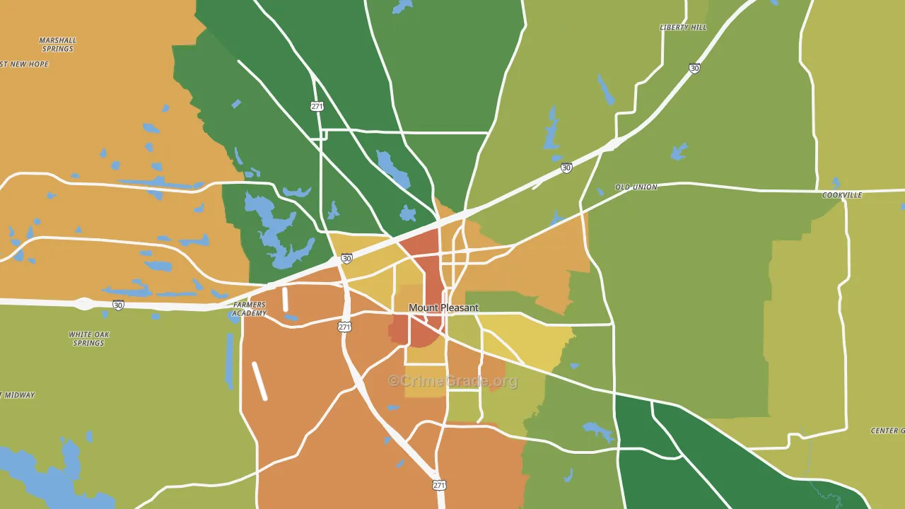 75455, TX Map of Drug-Related Crime Rates