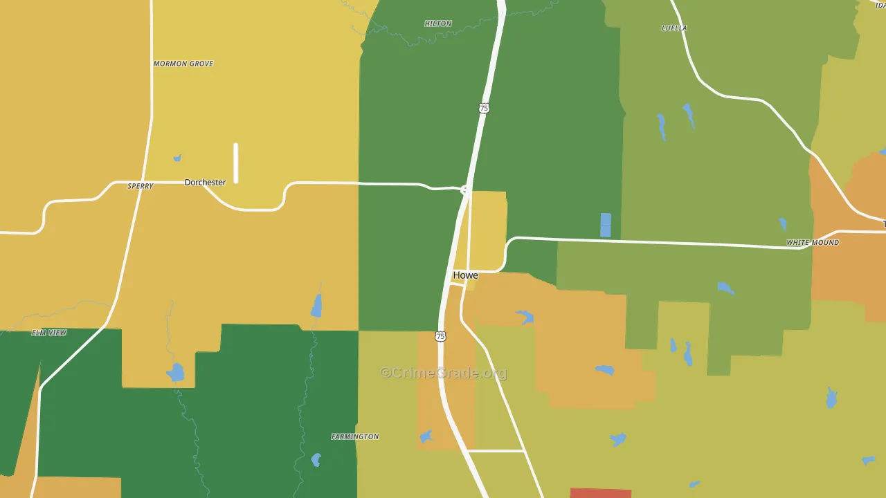75459, TX Map of Drug-Related Crime Rates