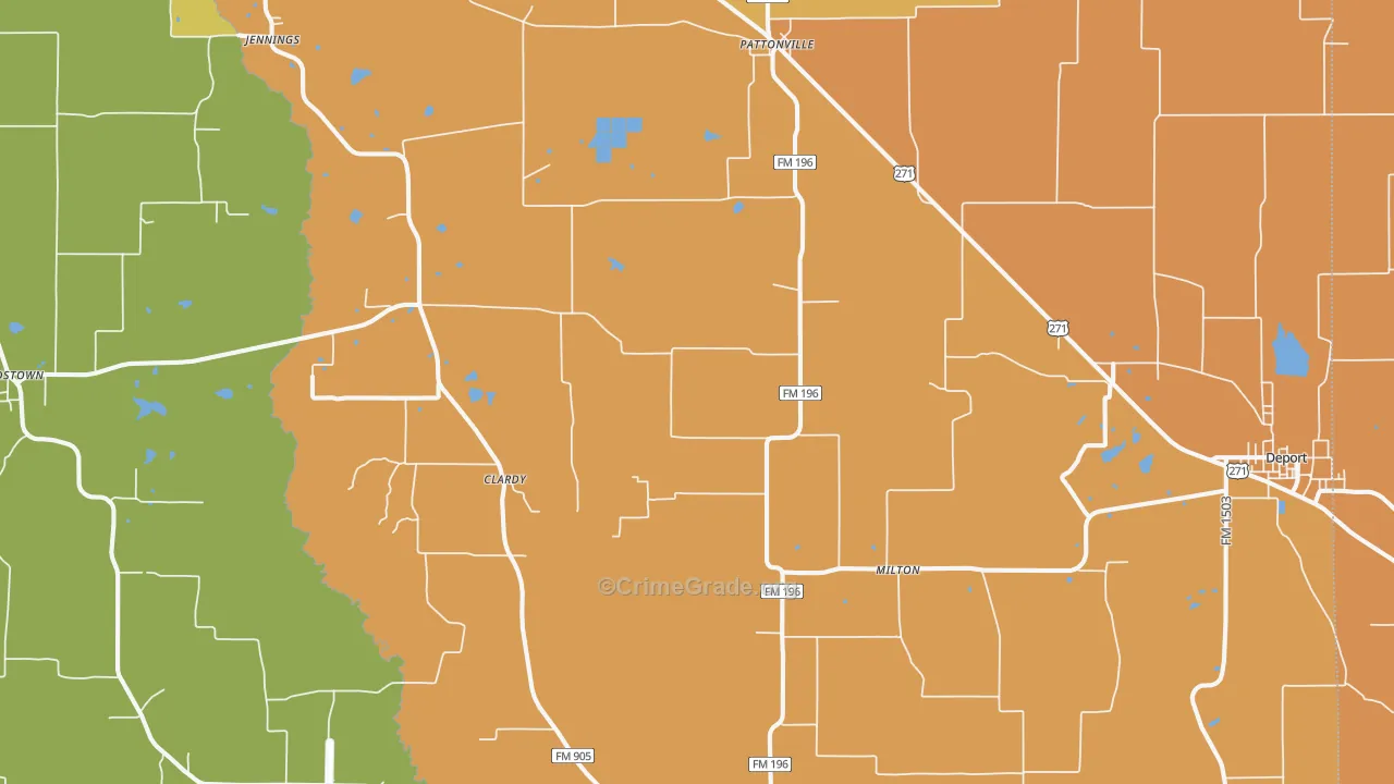 75468, TX Map of Drug-Related Crime Rates