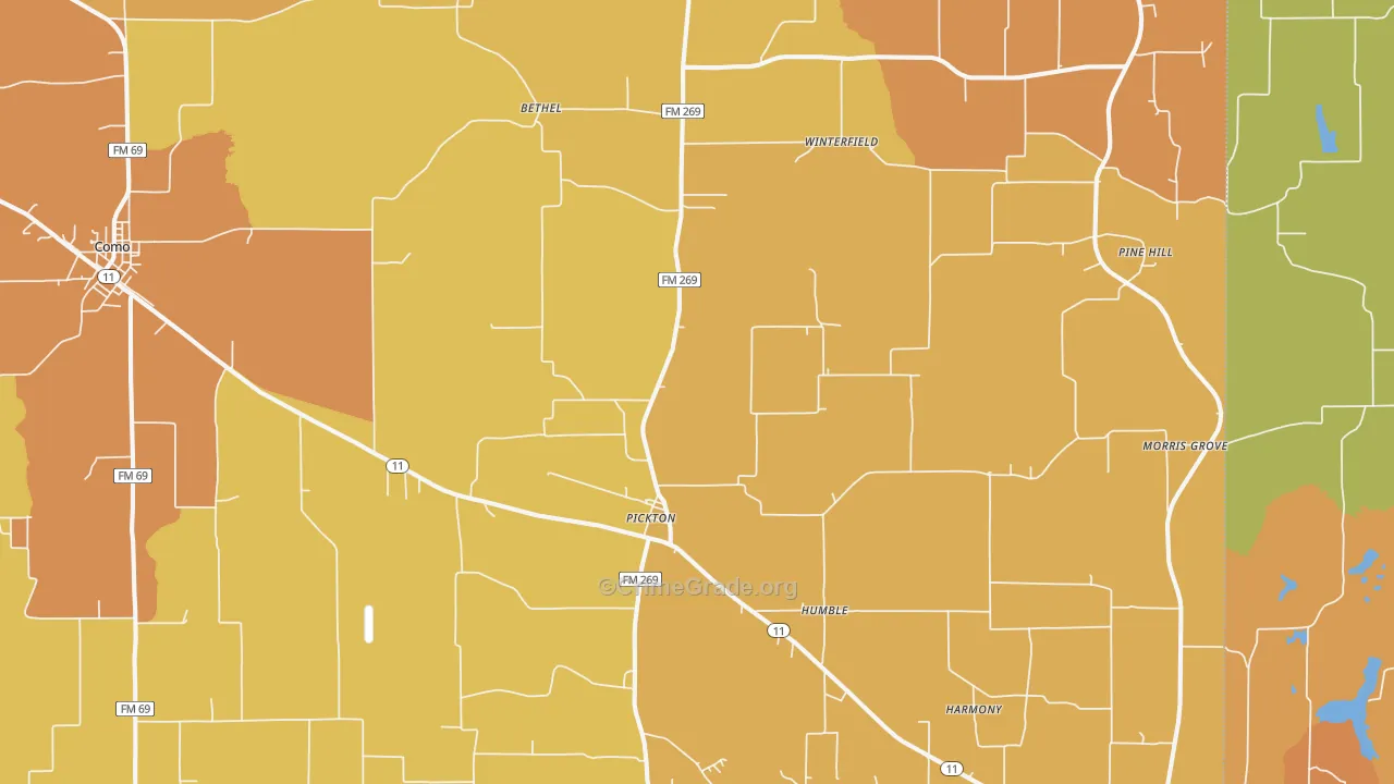 75471, TX Map of Drug-Related Crime Rates
