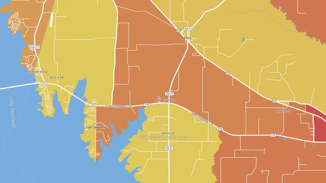 75472, TX Map of Drug-Related Crime Rates