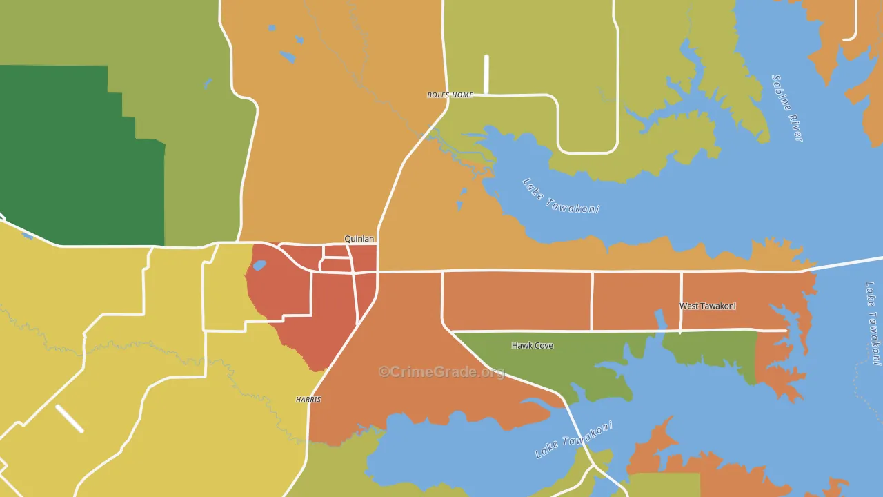 75474, TX Map of Drug-Related Crime Rates