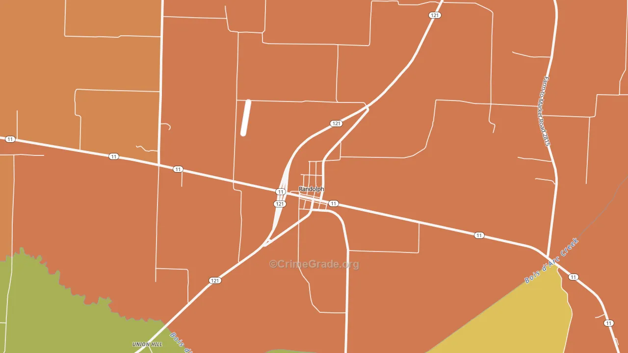 75475, TX Map of Drug-Related Crime Rates
