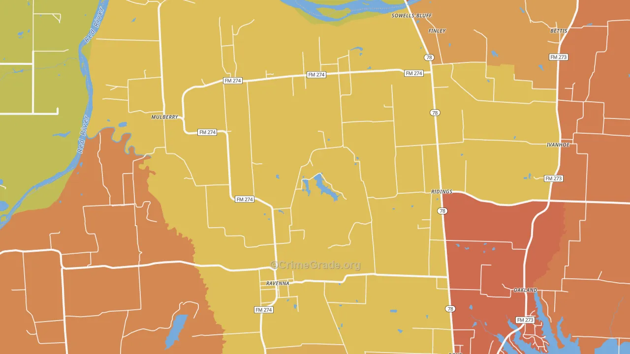 75476, TX Map of Drug-Related Crime Rates