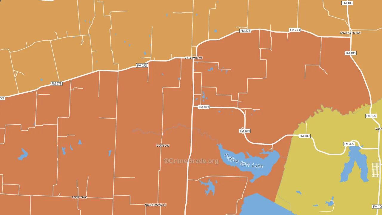 75488, TX Map of Drug-Related Crime Rates