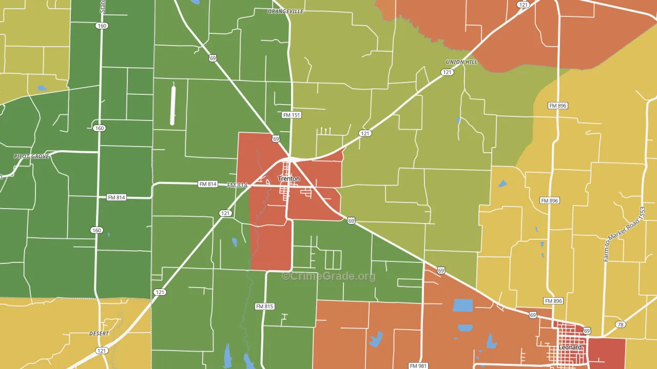 75490, TX Map of Drug-Related Crime Rates