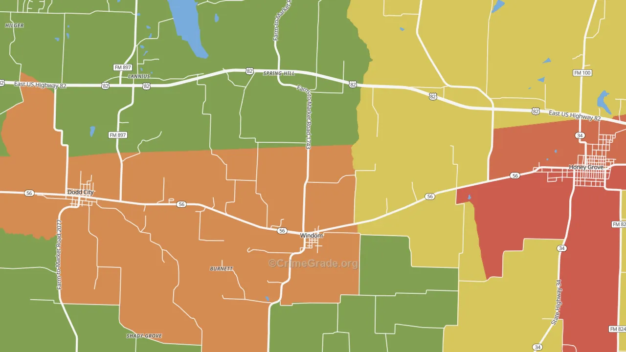75492, TX Map of Drug-Related Crime Rates